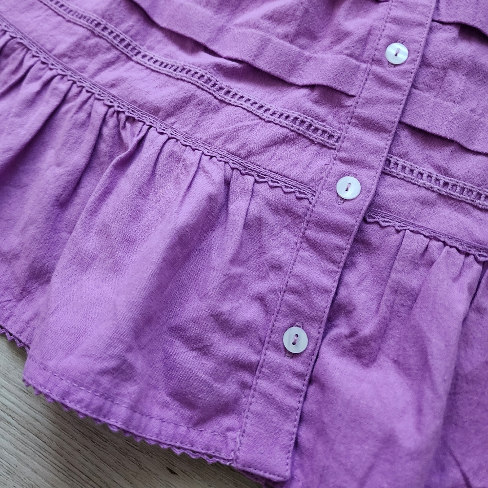 Free People Lavender Purple Button-Front Sundress - Picture 6 of 9